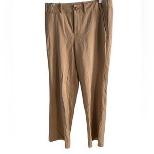 Lauren Ralph Lauren Tan Straight Leg Classic Wool-Blend Dress Pants